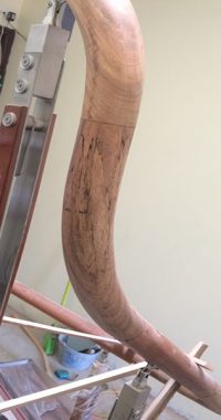 Mẫu cầu thang gỗ kết hợp với inox 304 đơn giản đẹp giá rẻ#1